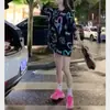 9529 Da Ai Mei Yuan Verão 2025 Nova Camiseta Estilo Coreano para Mulheres, Gola Redonda, Manga Curta, Caimento Solto, Estampa de Coração, Blusa Feminina da Moda