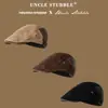 Gorra de estilo británico de periódico japonés, gorra de visera de otoño e invierno estilo old money vintage para mujer, gorra de gamuza tipo pico, gorra de periódico de moda
