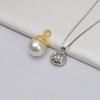 Colgante de Plata S925 Cabezal Oculto Grande Colgante Baotou 11-13 Colgante de Perlas para Mujer Soporte Vacío Accesorios de Joyería DIY 718