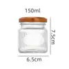 Pote de Vidro Transparente Listrado Vertical com Boca Larga Multifuncional, Pote para Subembalagem de Peixe Fresco Cozido, Pote Selado para Armazenamento de Geleia e Mel