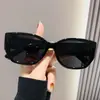 Gafas de sol con montura negra de nuevo estilo para mujer, de alta gama, montura grande, adelgazantes, gafas de sol para cara lisa, gafas de sol con protección solar anti-UV para hombre