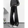 Jeans Bordado com Estrela Estilo High Street Americano para Homens, Design Cleanfit Outono e Inverno, Slim Fit, Perna Reta, Calças Ligeiramente Flare