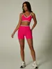 Conjunto deportivo de dos piezas teveo transfronterizo sin costuras para exteriores con bloques de color: sujetador deportivo, shorts, pantalones largos, conjunto de yoga, ropa de fitness, ropa de yoga