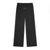 Pantalones rectos elegantes simples de cintura alta con cordón estilo coreano para mujer talla grande para chica gordita que cubren la carne adelgazantes combinan con todo pantalones casuales 63856