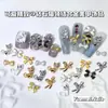 Gatinho com Cauda Enrolada e Diamantes Brilhantes Acessórios de Liga para Nail Art Estilo Ins Laço de Fita Laço de Pérola Decorações para Unhas