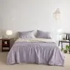 Juego de Cubrecama de Verano de Algodón Tencel Ultra Suave de Cuatro Piezas con Bordado de Tulipanes Frescos, Lavable, Adecuado para Dormir Desnudo, Cubrecama Delgado para Aire Acondicionado