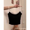 Top Corto Sexy de Verano para Mujer, Chaleco con Sosten Fijo y Diseño de Encaje Empalmado, Ropa Interior Adelgazante