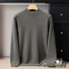 Novo Suéter de Cashmere Outono/Inverno Masculino Camada Dupla Gola Alta Meia Malha Manga Longa Pulôver Camada Base Quente