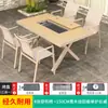 Mesa y Sillas de Barbacoa para Exteriores Mojia Estilo Nórdico para el Hogar Aleación de Aluminio Mesa y Sillas para Patio Jardín Ocio Muebles Chinos de Carbón/Eléctricos