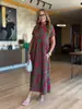 2026 Verano Moda Casual Transfronteriza Europea y Americana Estampado Bolsillo Holgado Vestido Largo para Mujer Ropa para Mujer