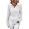 Transfronteiriço 2024 Amazon Outono e Inverno Novo Suéter Lapela Cor Sólida Slim Transfronteiriço Gola Redonda Malha Comércio Exterior Suéter para Mulheres