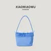 Bolso de mano ligero de color sólido para estudiantes, bolso de hombro de malla con encaje de moda de gama alta para uso diario para mujer en verano