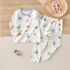 Ropa de otoño para bebés y niñas, pantalones largos, traje de otoño e invierno, ropa interior de una sola capa, algodón licra para fondo, ropa de casa, pijamas