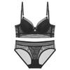 Lencería sin espalda en forma de U estilo francés, brasier de encaje sexy delgado, conjunto de brasier minimizador anti-flacidez para busto grande