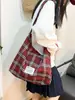 Bolso bandolera nuevo de otoño 2024, estilo chica simple y enérgica, gran capacidad, estampado a cuadros, moda casual, bolso para mujer