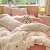 Conjunto de quatro peças de veludo de leite Classe A para inverno, lençol e capa de edredom de veludo coral espessados, roupa de cama de pelúcia Nantong, flanela 4