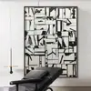 Pintura decorativa estilo industrial preto e branco abstrato pintura de parede geométrica criativa moderna estilo designer sala modelo de exposição mural