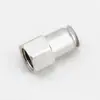 Conector neumático de suministro niquelado de cobre, conector rápido blanco de boutique, conector rápido recto pasante de rosca interna PCF12-04