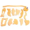 Tabla Gua Sha de Madera Maciza, Forma de Ola de Madera de Haya, Tabla Raspadora Muscular para Uso en Casa, Masajeador Facial Reafirmante, Herramienta de Acupresión de Madera Maciza para Salón de Belleza