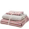 Conjunto de Quatro Peças de Algodão Jersey Japonês Nishikawa Cor Tecida Estilo MUJI Conjunto de Quatro Peças Roupa de Cama para Dormitório Capa de Edredom Listrada Lençol de Cama
