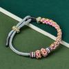 Pulseira de Lírio-do-Vale para Mulheres, Pulseira de Fio Vermelho Tecida à Mão Flor de Pessegueiro, Acessórios Vestíveis DIY Dourados e Prateados, Atacado de Corda Tecida à Mão