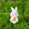 Adornos de paisaje en miniatura, decoraciones de jardinería, manualidades de resina, pequeños adornos de escritorio, adornos DIY de conejito de dibujos animados lindos