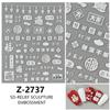 Redanco nuevo relieve 5D año nuevo fortuna suerte pegatinas de uñas puerta de la suerte pegatinas de uñas estéreo Z-2737