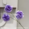 Arreglo floral de tres cabezas sin hojas con diseño de rosa de diamante en dos colores degradado para salón de bodas, hilera de flores, flores decorativas, venta al por mayor transfronteriza