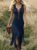 Vestido Vintage Western de Cowgirl Slim-Fit com Barra Franjada e Design sem Mangas - Tamanho Europeu e Americano - Site Independente da Amazon