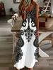 Vacaciones de Verano y Primavera 2026 Transfronterizas Estilo Bohemio Impreso en 3D Falda Larga Vestido Casual para Mujer