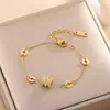 Pulsera de Acero de Titanio Dorada Brillante Transfronteriza para Cintura Pequeña de Hombre, Simple para Celebridad de Internet, Moda Viento Frío, Joyería de Nicho, No se Desvanece