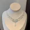 "Río de Estrellas y Luz de Luna" Collar Vintage de Estilo Francés con Diamantes Brillantes Multicapa, Cadena para Clavícula de Banquete de Estilo Palaciego Lujosa y Resistente