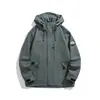 Chaqueta de color block para exteriores para pareja, chaqueta impermeable y cortavientos con capucha, ropa de montañismo