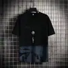Camisetas Masculinas de Verão Tendência de Alta Qualidade no Atacado, Tops de Seda Gelada Estampados de Manga Curta com Gola Redonda, Roupas Masculinas Versáteis Finas da Moda