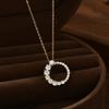 Zircón Chapado en Oro Real Elegante Cadena Clavicular Femenina Sentido del Diseño de Nicho Ins Estilo Hong Kong Collar de Perlas Cadena de Lana Combinable