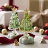 Zibo Vidrio Colorido Glaseado 8.5cm Molinillo de Árbol de Navidad Artesanía de Vidrio Hecha a Mano Regalo Creativo Venta al por Mayor