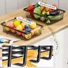 Prateleira de armazenamento de cozinha de camada dupla, cesta de frutas, prateleira de armazenamento doméstico, cesta para sala de estar, organizador de lanches de bancada destacável, atacado