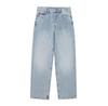 Aliexpress Cross-Border Roupas Europeias e Americanas 2024 Novas Versáteis Moda Rasgadas Decorativas Soltas Slimming Look Jeans de Cintura Alta