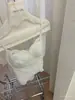 XIA'X Verano Chica Estilo Francés Deseo Puro Encaje Cepillado Varilla de Pescado Soporte Suave Cuello en V Camisola Espalda Bonita Ropa Interior