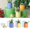 Pote de Armazenamento Cilíndrico de Natal com Relevo de Árvore, Alce, Floco de Neve, Molde de Silicone para Vela de Gesso Aromaterapia DIY