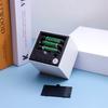 Reloj de madera LED con control de voz inteligente, cuadrado, compacto, digital, temperatura y humedad, reloj despertador electrónico multicolor