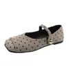 Zapatos planos Mary Jane estilo coreano, blanco y negro, zapatos de vestir versátiles, 2026 retro de punta cuadrada y poco profundos, nuevo diseño de lunares, estilo nicho