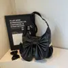 Bolsa de Hombro Grande con Lazo Grande y Ribete de Encaje Artístico Retro Transfronterizo, Bolsa Cruzada Casual de Gran Capacidad para Estudiantes y Viajeros