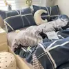 Juego de Cama de Cuatro Piezas Cepillado Clase A, Juego de Tres Piezas para Dormitorio de Estudiante Individual de Invierno, Funda de Edredón Estilo Ins, Ropa de Cama de Dibujos Animados