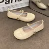 Sapatos Baixos Estilo Francês Mary Jane para Noite Femininos 2025 Nova Coleção Primavera e Outono Sapatilhas Baixas Macias com Solado