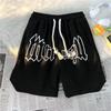 Pantalones cortos deportivos de espuma con estampado de letras hip hop callejero europeo y americano para hombre, marca de moda, estilo high street, holgados, casuales, estampados, de longitud media