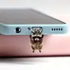 Protetor de Poeira para Celular Gato Raivoso Acrílico Popular Transfronteiriço 2D Pingente Tipo-C Fofo