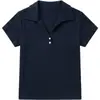 Camiseta Branca Regular de Ombro com Decote V de Manga Curta para Mulheres 2026 Verão Novo Design Sensação Ajuste Slim Valoriza Pequeno Top