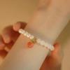 Nova Pulseira Jade Hetian Imitação Pêssego Pêssego Yao Yao Feminino Design de Nicho Estilo ins Simples Retrô Luxo Leve