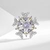 Broche Elegante de Copo de Nieve con Zirconia de Diamante Completo Exquisito Estilo Japonés Accesorios para Cuello Mini Corsage de Nicho de Moda